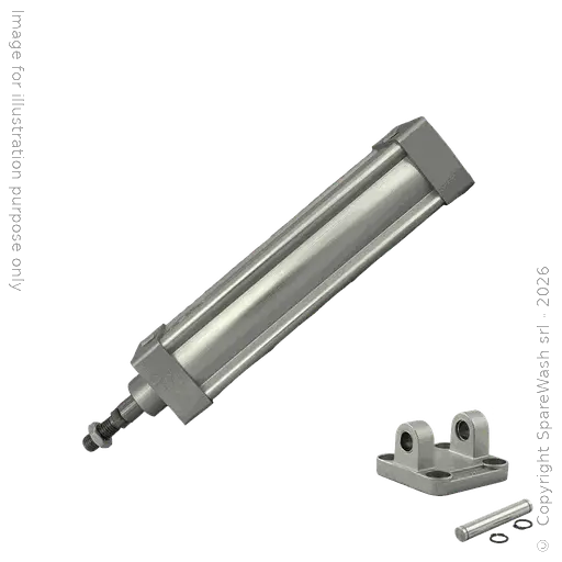 [70200195] VÉRIN PNEUMATIQUE ISO D63X200 TIGE MÂLE M16 + CHAPE DE FIXATION