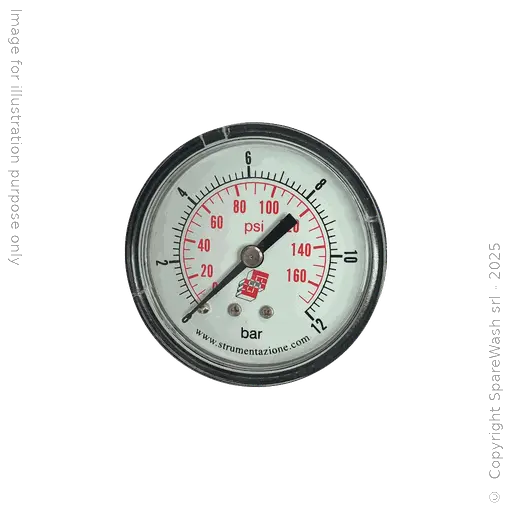 [70700022] PRESSURE GAUGE D50 0-12BAR BACK MOUNT G1/8