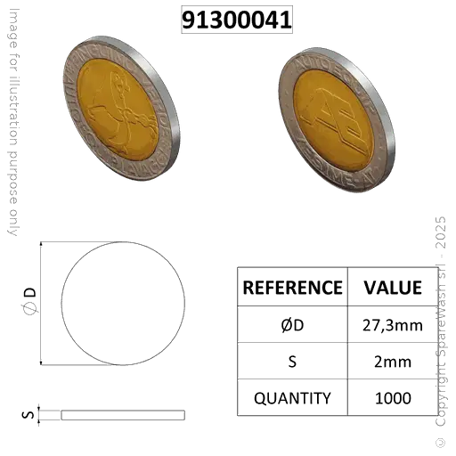 [91300041] TOKEN AE D27,3 MODEL C X1000