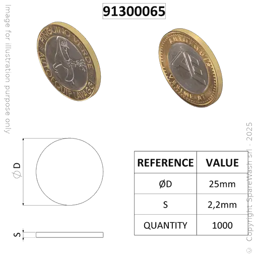 [91300065] TOKEN AE D25 MODEL D X1000