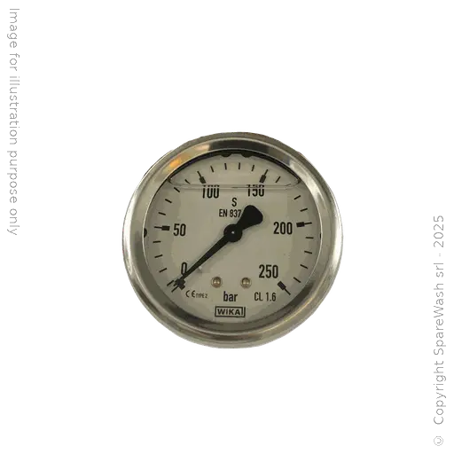 [70700039] PRESSURE GAUGE WITH GLYCERINE D63 0-250BAR BACK MOUNT G1/4